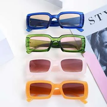 Stylish Eyegla Rectangle Sunglasses Set for Summer Fun