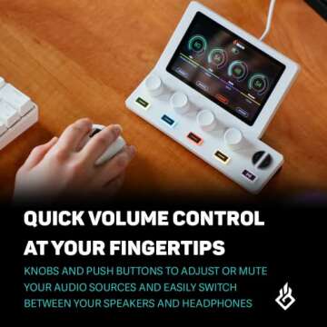 BEACN Mix Create Audio Mixer | Audio Mixer for PC & Mac | C USB Audio Mixer for Content Creators | Gaming & Podcast Mixer, Audio Mixer for Twitch & YouTube | Essential Streaming Accessories (Light)