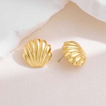 Stylish YUJIE Gold Seashell Earrings for Every Occasion