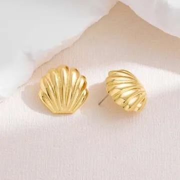Stylish YUJIE Gold Seashell Earrings for Every Occasion