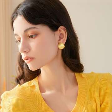 Stylish YUJIE Gold Seashell Earrings for Every Occasion