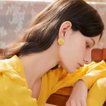 Stylish YUJIE Gold Seashell Earrings for Every Occasion