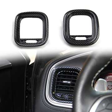 crosselec Carbon Fiber Air Vent Cover Trim Kit for Dodge Charger 2015-2023