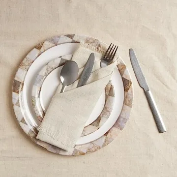 Elegant Cotton Linen Napkins by ACCENTHOME Set of 12