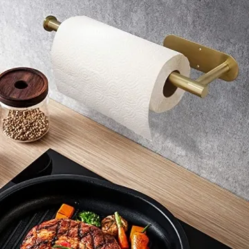 Versatile Under Cabinet Paper Towel Holder in Gold