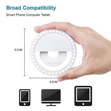 Rechargeable Clip-on Selfie Ring Light for Phones and Laptops