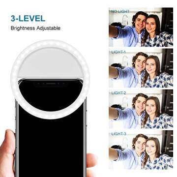 Rechargeable Clip-on Selfie Ring Light for Phones and Laptops