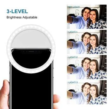 Rechargeable Clip-on Selfie Ring Light for Phones and Laptops