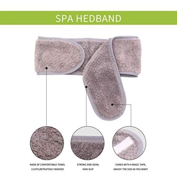 Simnice Spa Facial Headbands - Adjustable, Soft & Absorbent
