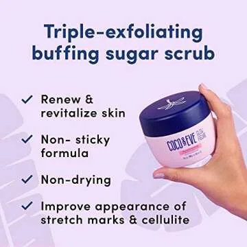 Coco and Eve Glow Figure Bali Buffing Sugar - Exfoliating Body Scrub for Women | Coconut Sugar Scrub (8.5 oz)