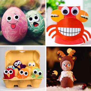 UPINS 300 Pcs Googly Wiggle Eyes for Crafting Fun