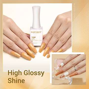 modelones Matte Gel Top Coat, 3 Pcs No Wipe Gel Top and Base Coat, Velvet Matte Glossy Shine Clear Effect Soak Off Nail Lamp Long Lasting Gel Polish Gel Base Top Coat for Home Salon Use