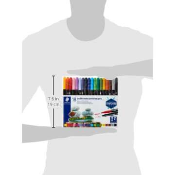 Staedtler Double Ended Permanent Pens - 18 Colors & Dual Tips