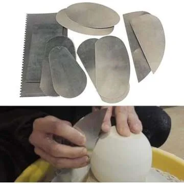 Feqsky 10pcs Steel Cutter Ceramic Tools, Sculpture Pottery Modeling Cutter Scraper for Polymer Clay Crafts