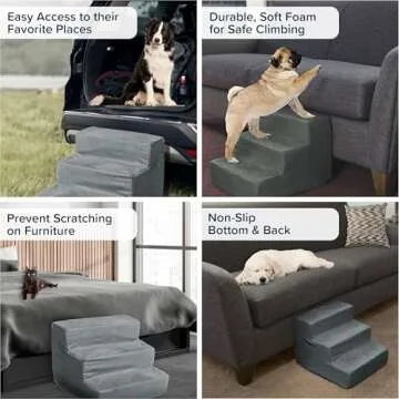 3-Step Pet Stairs by PETMAKER - Easy Climb for Pets