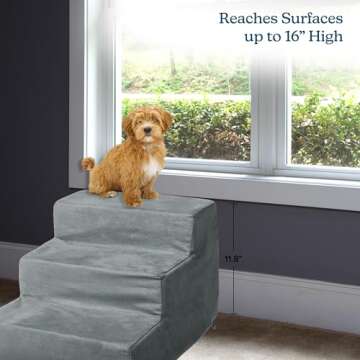 3-Step Pet Stairs by PETMAKER - Easy Climb for Pets