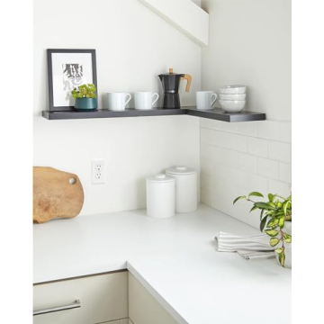 Rustic Floating Wall Shelves Set of 3 - 16in Black