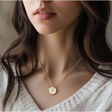 18K Gold Plated March Birth Flower Necklace Gift