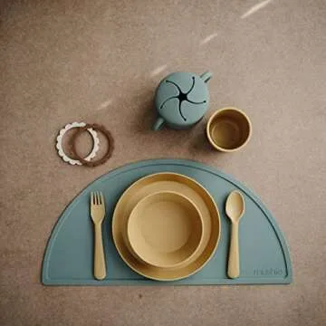 mushie Flatware Fork and Spoon Set for Kids | Made in Denmark (Blush)