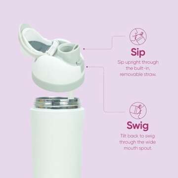 NebkDask 16 Ounce Vacuum Insulated Stainless Steel Kids Cups,with a straw,Vacuum Insulated Reusable Water Bottle for Milk and Juice,(16oz/Pink)