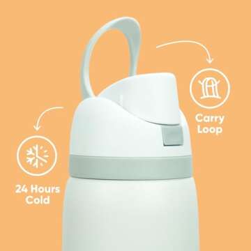 NebkDask 16 Ounce Vacuum Insulated Stainless Steel Kids Cups,with a straw,Vacuum Insulated Reusable Water Bottle for Milk and Juice,(16oz/Pink)