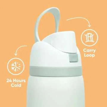 NebkDask 16 Ounce Vacuum Insulated Stainless Steel Kids Cups,with a straw,Vacuum Insulated Reusable Water Bottle for Milk and Juice,(16oz/Pink)