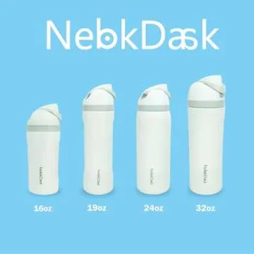 NebkDask 16 Ounce Vacuum Insulated Stainless Steel Kids Cups,with a straw,Vacuum Insulated Reusable Water Bottle for Milk and Juice,(16oz/Pink)