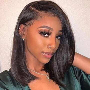 UNICE Bob Wig Human hair Wear and Go Glueless Wigs Human Hair Short Human Hair Frontal Wig Pre Pluck...