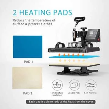 VIVOHOME 5 in 1 Heat Press for T-Shirts, Mugs & Caps