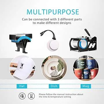 VIVOHOME 5 in 1 Heat Press for T-Shirts, Mugs & Caps