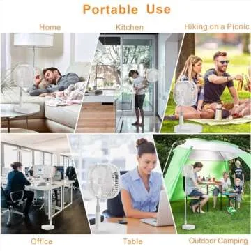 Portable Pedestal Fan - Foldaway Standing Fan Foldable Desk Fan, Use 7200Mah Rechargeable Battery, R...