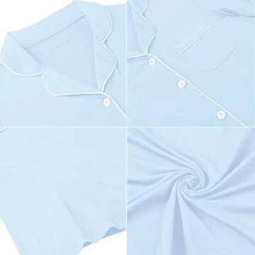 Sky Blue Nursing Nightgown for Postpartum Comfort