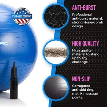 DynaPro 2000 lbs Anti-Burst Exercise Ball for Fitness