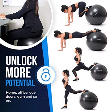 DynaPro 2000 lbs Anti-Burst Exercise Ball for Fitness
