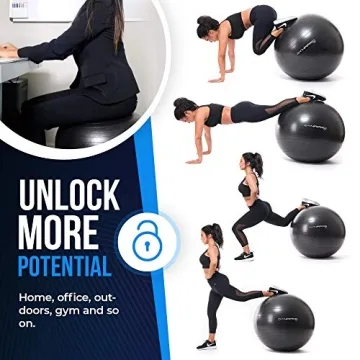 DynaPro 2000 lbs Anti-Burst Exercise Ball for Fitness