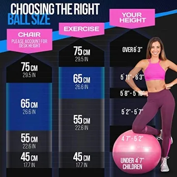 DynaPro 2000 lbs Anti-Burst Exercise Ball for Fitness