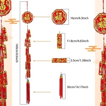 Stunning 63 Inch Firecracker Decor for Lunar New Year