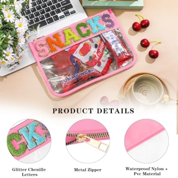 DYSHAYEN Clear Snack Bag for Toddler Travel and Storage