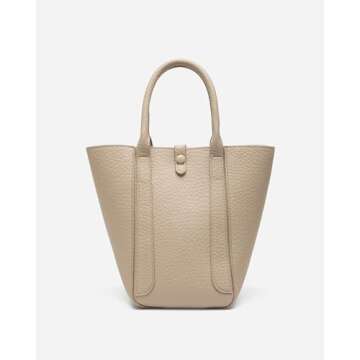 NEWBELLA Bucket Bags for Women, PU Leather Handbags Shoulder Crossbody with Magnetic Closure Apricot