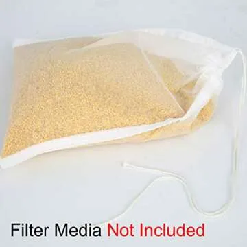 SLSON 5 Pcs Media Filter Bag Aquarium Fine 180 Micron Mesh Filter Bags Reusable Nylon Drawstring Bags for Fish Tank Activated Carbon,Charcoal,Bio Balls Filter Accessories,White
