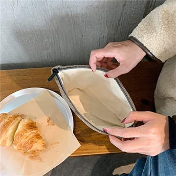 Cute Corduroy Cosmetic Bag for Women - Smile Dots Design