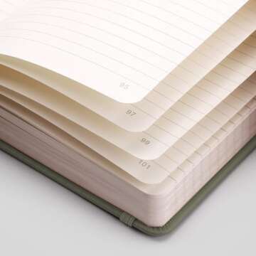 EMSHOI Lined Journal Notebook - A5 Thick Leather Notebook