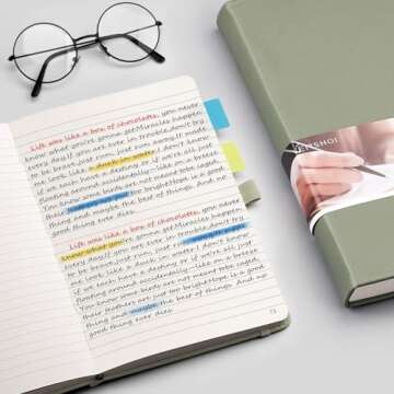 EMSHOI Lined Journal Notebook - A5 Thick Leather Notebook