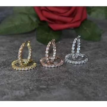 AceLay 14k Gold Plated Sterling Silver Hoop Earrings