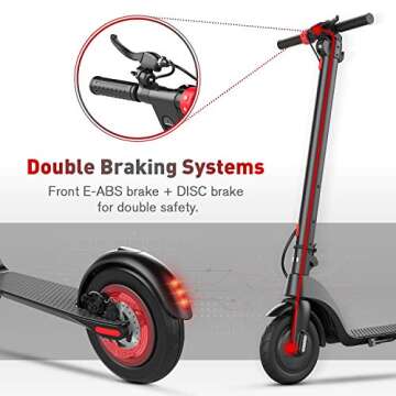 BEEYEO Electric Scooter, X7 Scooters for Adults with 350W Motor Up to 15 Miles Max Speed 18.6MPH Portable Folding Commuting Electric Scooters with 3 Speed Modes & 8.5" Tires Double Braking System …