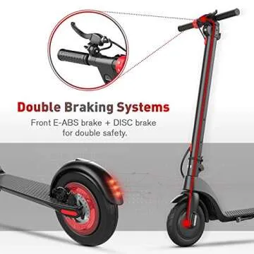 BEEYEO Electric Scooter, X7 Scooters for Adults with 350W Motor Up to 15 Miles Max Speed 18.6MPH Portable Folding Commuting Electric Scooters with 3 Speed Modes & 8.5" Tires Double Braking System …