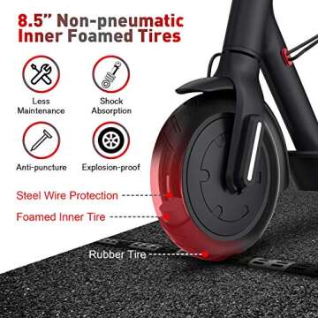 BEEYEO Electric Scooter, X7 Scooters for Adults with 350W Motor Up to 15 Miles Max Speed 18.6MPH Portable Folding Commuting Electric Scooters with 3 Speed Modes & 8.5" Tires Double Braking System …