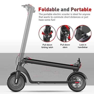 BEEYEO Electric Scooter, X7 Scooters for Adults with 350W Motor Up to 15 Miles Max Speed 18.6MPH Portable Folding Commuting Electric Scooters with 3 Speed Modes & 8.5" Tires Double Braking System …