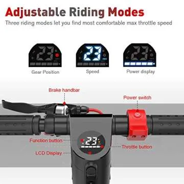 BEEYEO Electric Scooter, X7 Scooters for Adults with 350W Motor Up to 15 Miles Max Speed 18.6MPH Portable Folding Commuting Electric Scooters with 3 Speed Modes & 8.5" Tires Double Braking System …