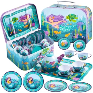 JOYIN Mermaid Tea Set for Toddlers - Enchanting Pretend Play